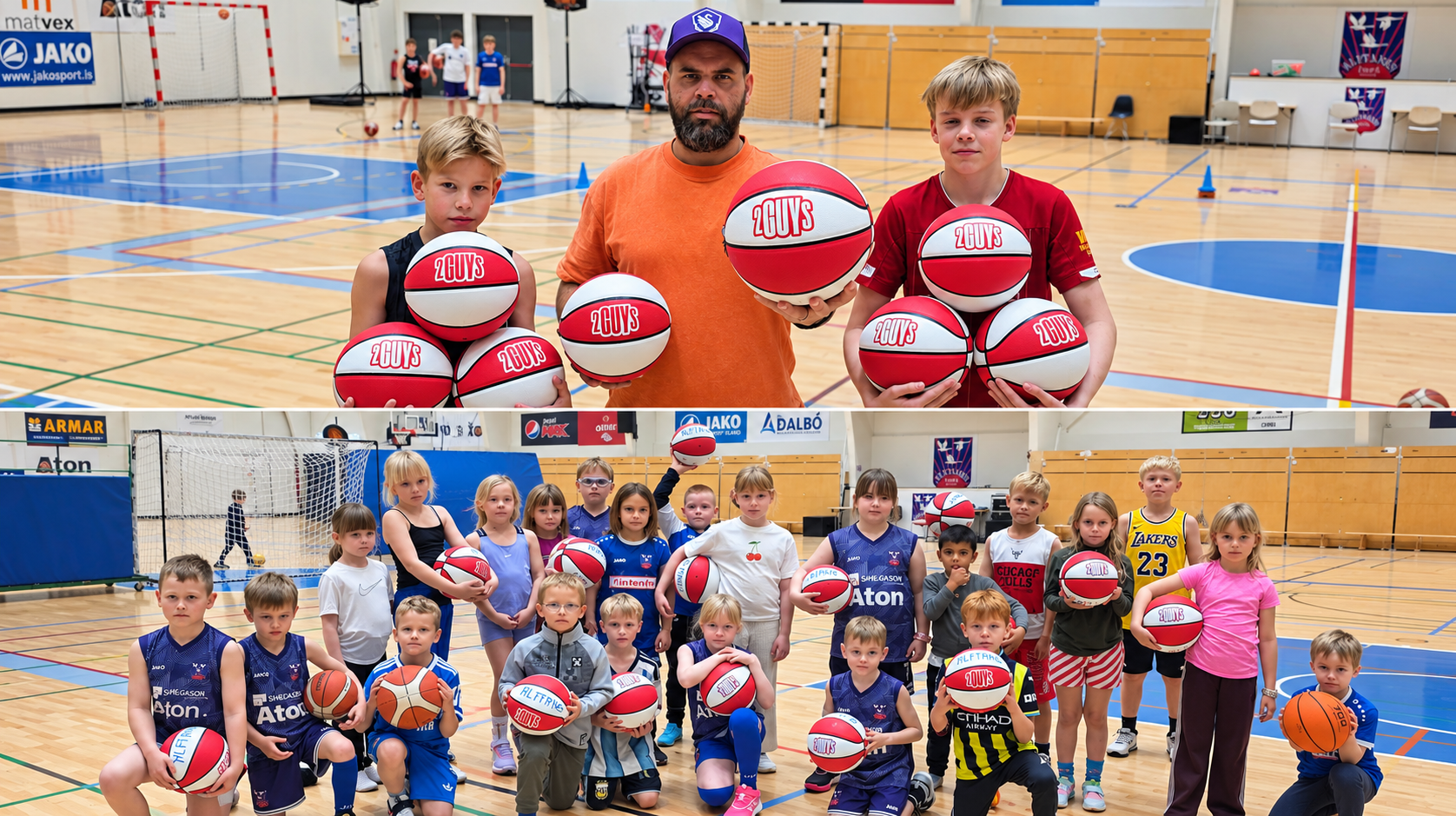 Two-Panel Basketball Team Portrait